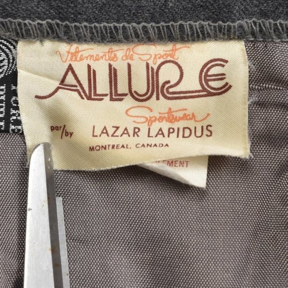 Vintage Allure Wool Grey Midi Skirt Pencil Front Slit Size Medium - Picture 6 of 10